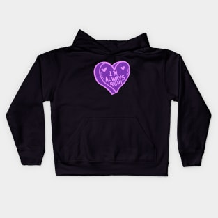 I’m Always Right Purple Love Heart Kids Hoodie